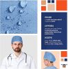 Blue Disposable Surgical Cap. Pack of 100 Disposable Hair Covers PP 30 GSM; Nurses Head Coverings for Surgical Personnel. Scrub Cap for Clinics. Surgi