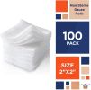 Gauze Sponges 2" x 2". Pack of 100 Non-Sterile 100% Woven Cotton Pads for Wounds Cleaning; Preparing. Medical 12-ply Gauze Dressings. Disposable Surgi
