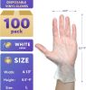 Pack of 100 Vinyl Gloves; Natural color; Small size. Disposable Ambidextrous Gloves. Unisex Transparent Food Gloves for Kitchen; Cooking; Picnics; Sup