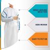 Disposable Isolation Gowns. Pack of 5 White SMS 35 gsm Frocks. X-Large Body Protective Lab Coats with Long Sleeves; Elastic Wrists; Neck & Waist Ties