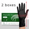 200pcs Black disposable nitrile gloves  are used for safe household cleaning in work, kitchen, cooking