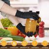 200pcs Black disposable nitrile gloves  are used for safe household cleaning in work, kitchen, cooking
